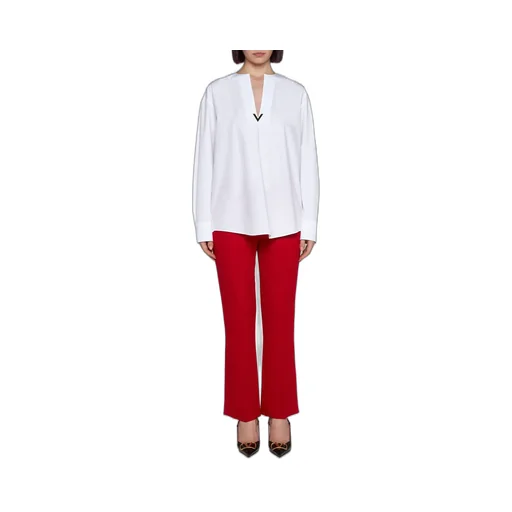 High-Waisted Flared Trousers