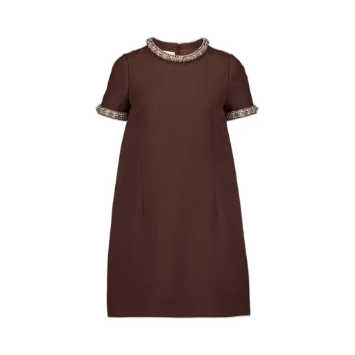 Shift Dress With Embellished Trim