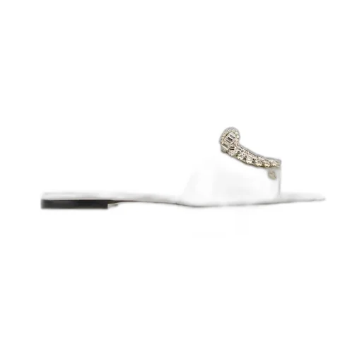 Flat Sandals With Crystal Buckle