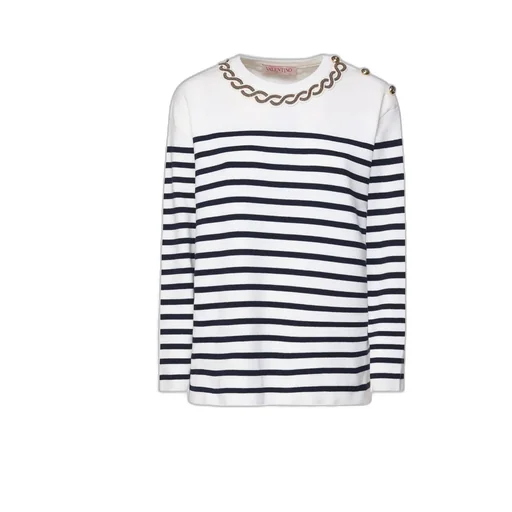 Striped Sweater With Chain Detail