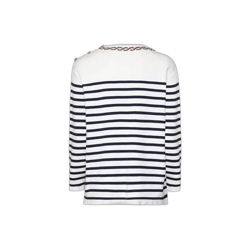 Striped Sweater With Chain Detail