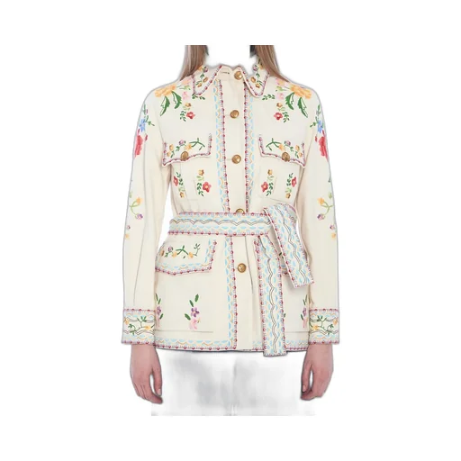 Embroidered Belted Jacket
