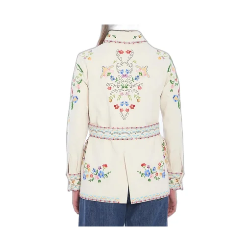 Embroidered Belted Jacket