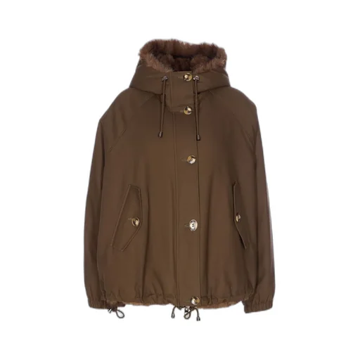 Hooded Parka With Faux Fur Trim