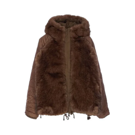 Hooded Parka With Faux Fur Trim