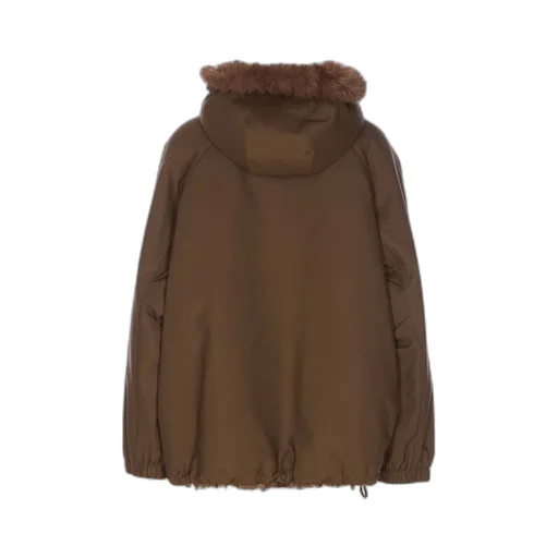Hooded Parka With Faux Fur Trim