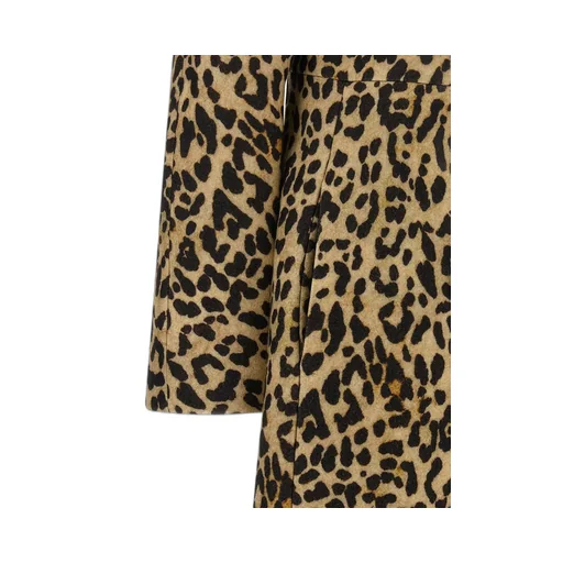 Leopard Print Double-Breasted Coat