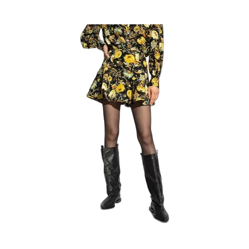 Floral Print Pleated Mini Skirt