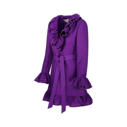 Ruffled V-Neck Mini Dress