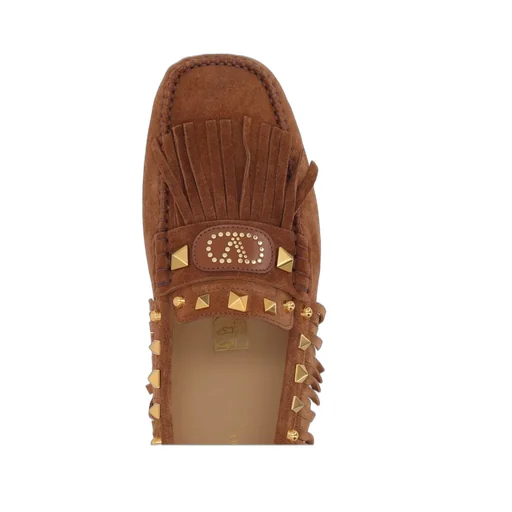 Mocassins With Fringes And Studs