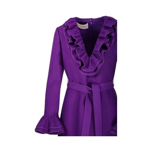 Ruffled V-Neck Mini Dress