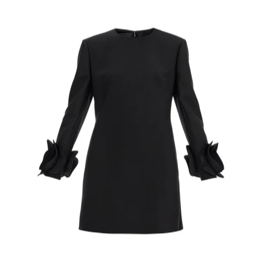 Mini Dress With Rose Appliqué Cuffs