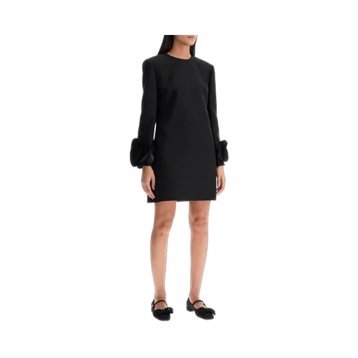 Mini Dress With Rose Appliqué Cuffs