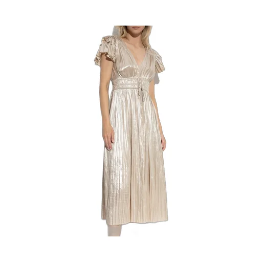 Pleated Metallic Dress