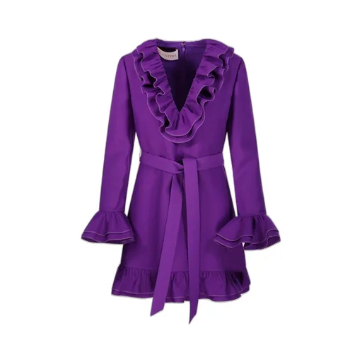 Ruffled V-Neck Mini Dress