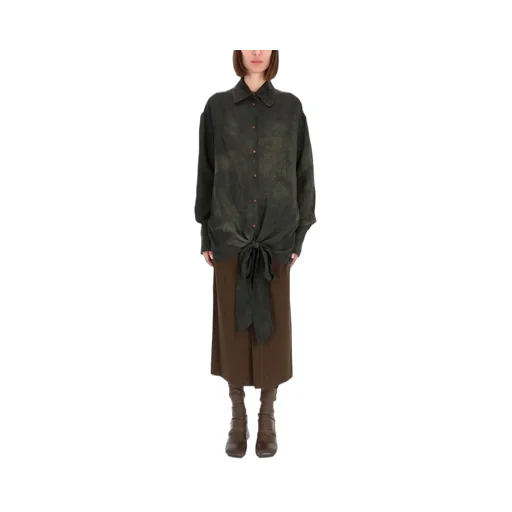 Oversized Tie-Front Shirt