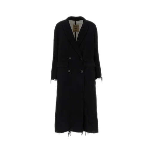 Double-Breasted Coat With Raw Edges