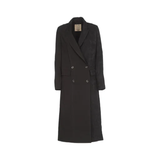 Double-Breasted Coat With Jacquard Detail