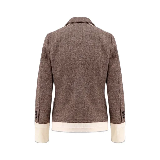 Double-Breasted Blazer With Contrast Cuffs