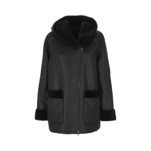 Shearling Hooded Coat