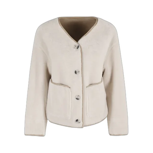 V-Neck Button-Up Jacket
