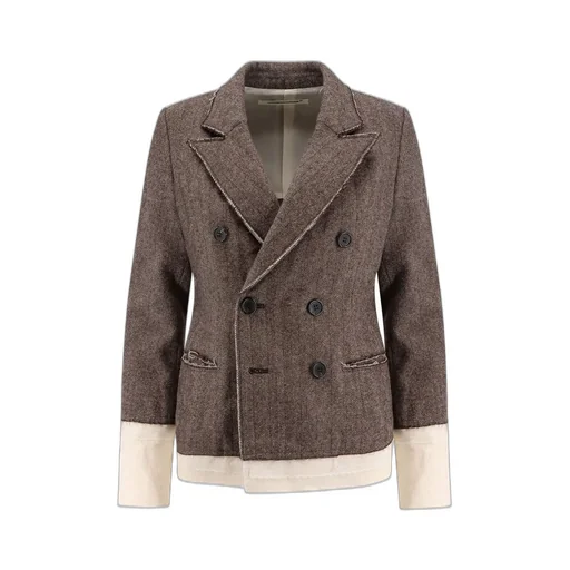 Double-Breasted Blazer With Contrast Cuffs