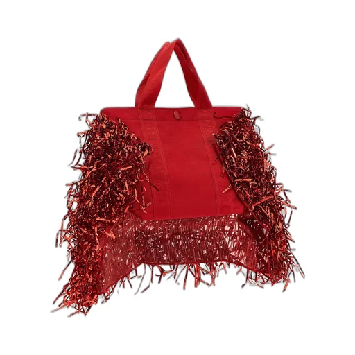 Tote Bag With Tinsel Fringe
