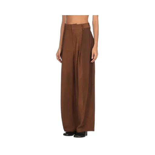 Wide-Leg Pleated Trousers
