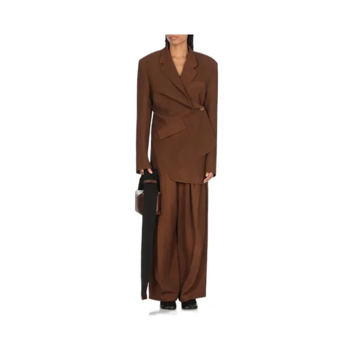 Wide-Leg Pleated Trousers