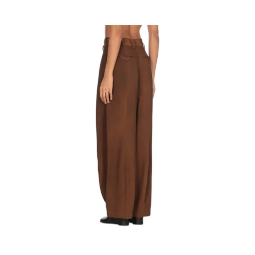 Wide-Leg Pleated Trousers