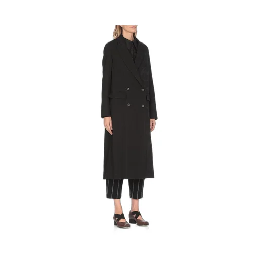 Double-Breasted Coat With Jacquard Detail