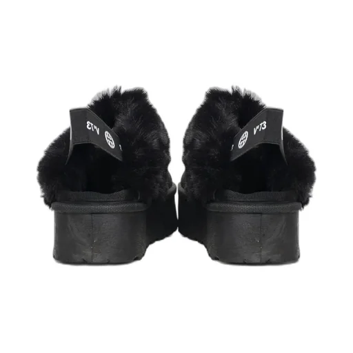 Platform Clogs With Fur Trim
