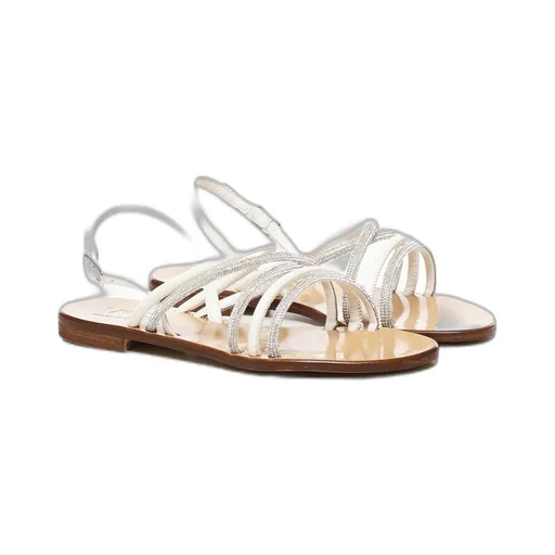 Flat Sandals With Rhinestones