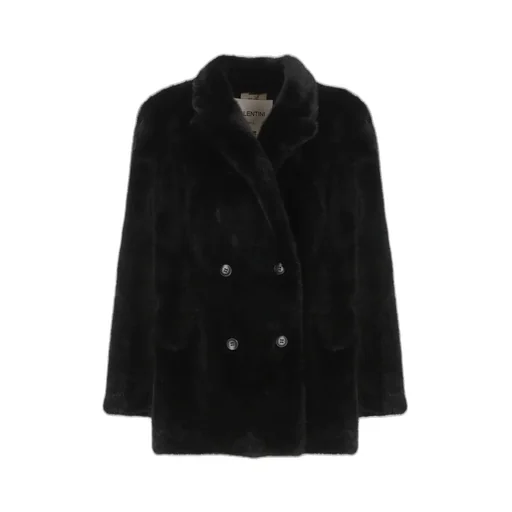 Double-Breasted Faux Fur Coat