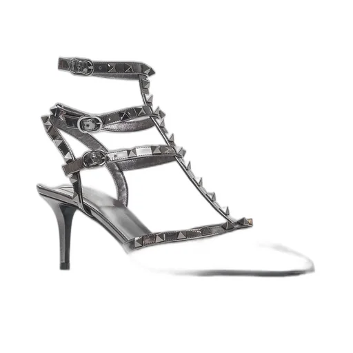 Studded T-Strap Heels