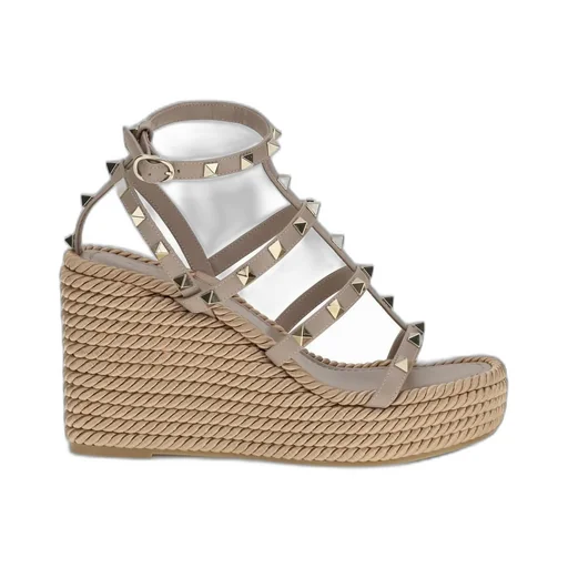 Studded Wedge Espadrille Sandals