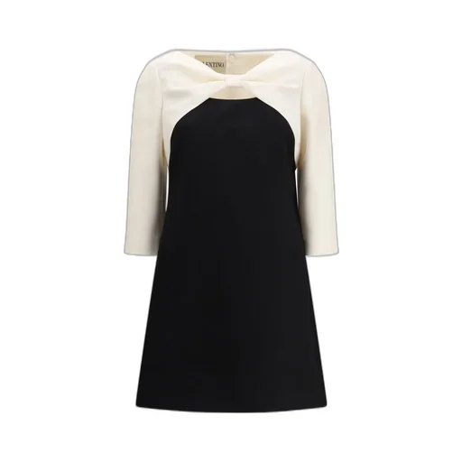 Colorblock Dress With Bow Detail