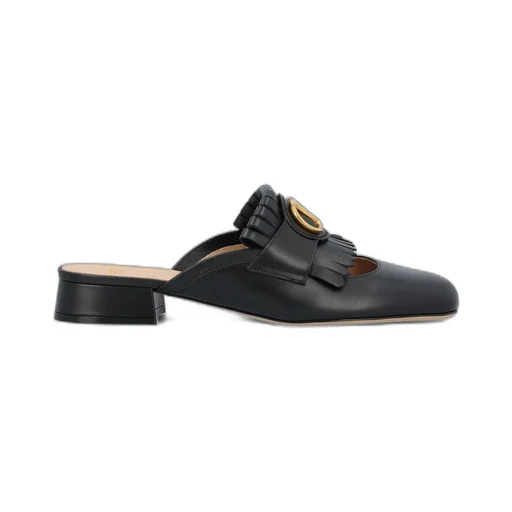 Mules With Fringes And Gg Marmont