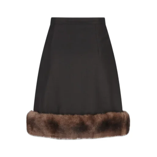 Midi Skirt With Fur Trim