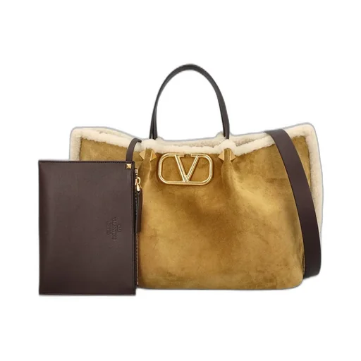 Vltn Shearling Tote Bag