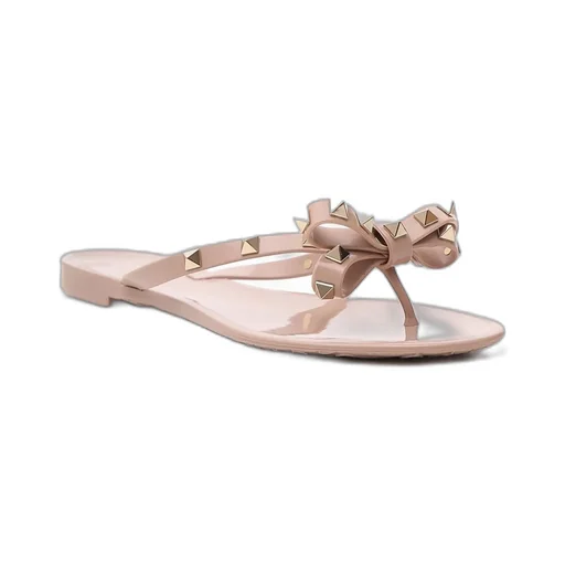 Studded Bow Flip-Flops