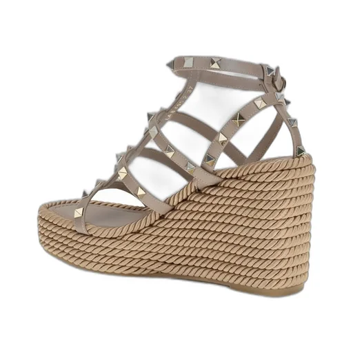 Studded Wedge Espadrille Sandals