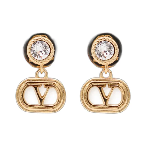 Drop Earrings With V Logo