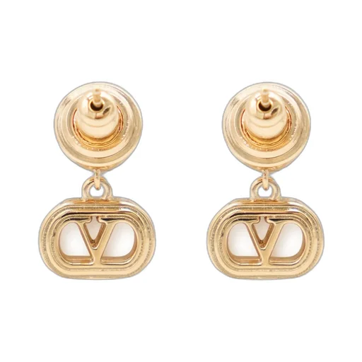 Drop Earrings With V Logo