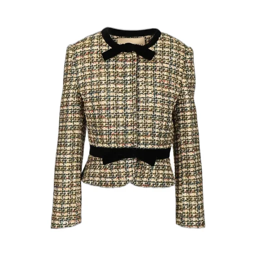Tweed Jacket With Velvet Bows