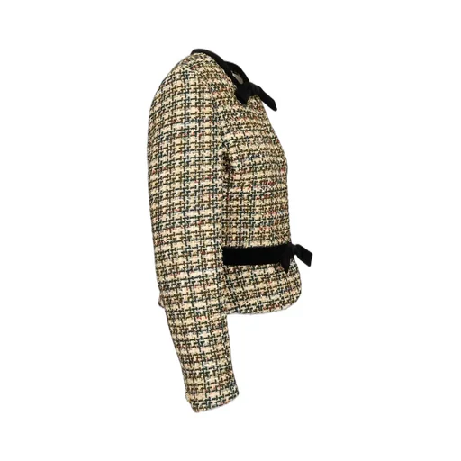 Tweed Jacket With Velvet Bows