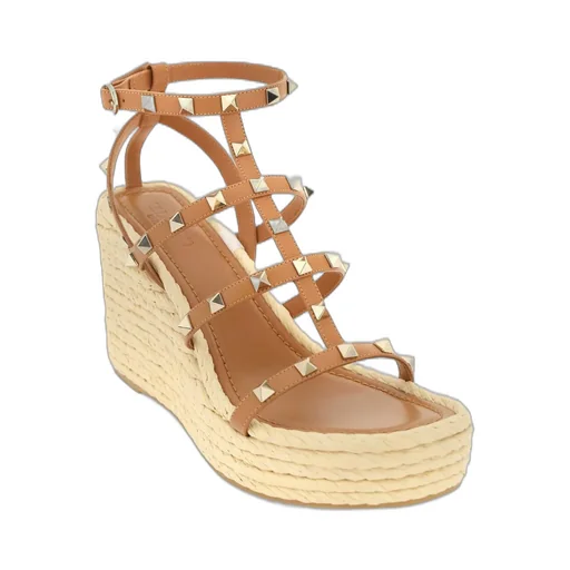 Studded Platform Wedge Espadrilles