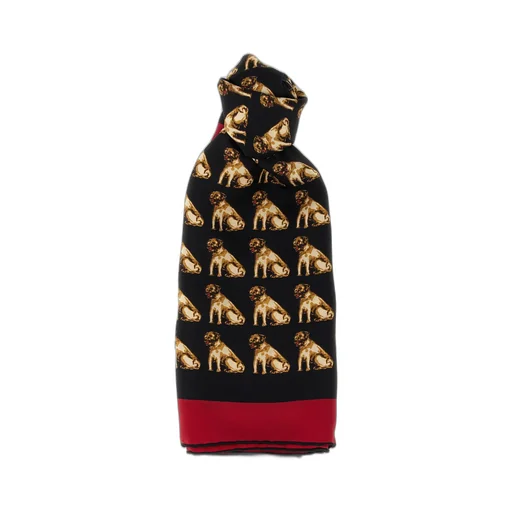 Pug Print Silk Scarf