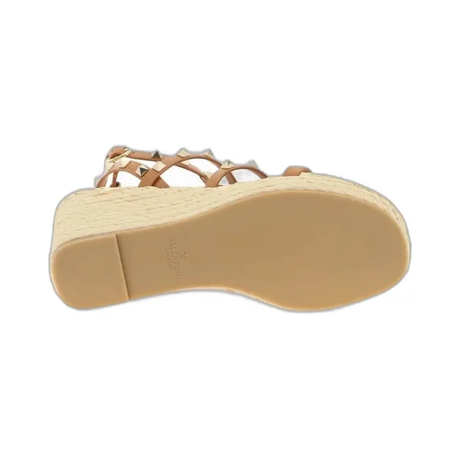 Studded Platform Wedge Espadrilles