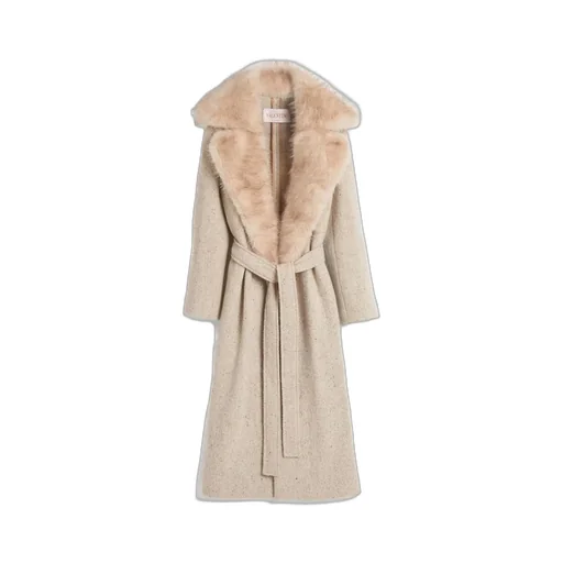 Wool Coat With Fur Collar